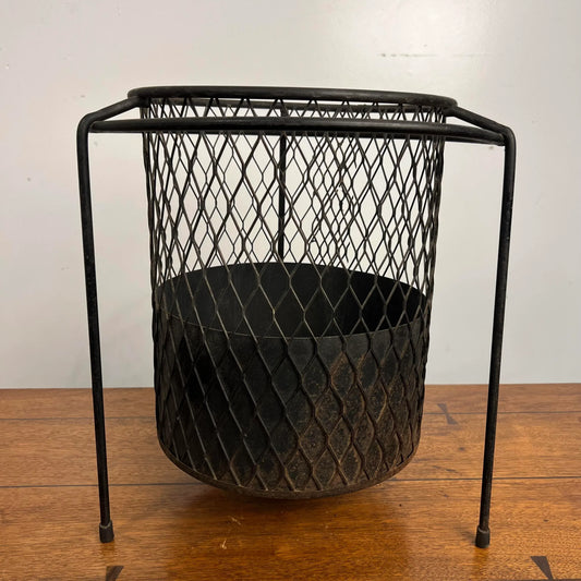 Maurice Duchin Mid Century Modern Iron Wastebasket