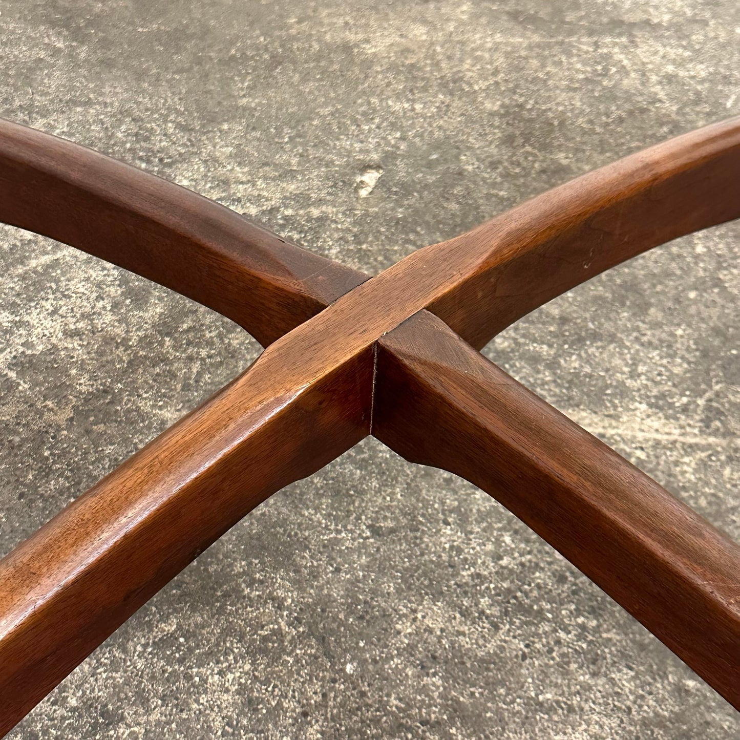 Adrian Pearsall Walnut and Glass “Compass” Dining Table