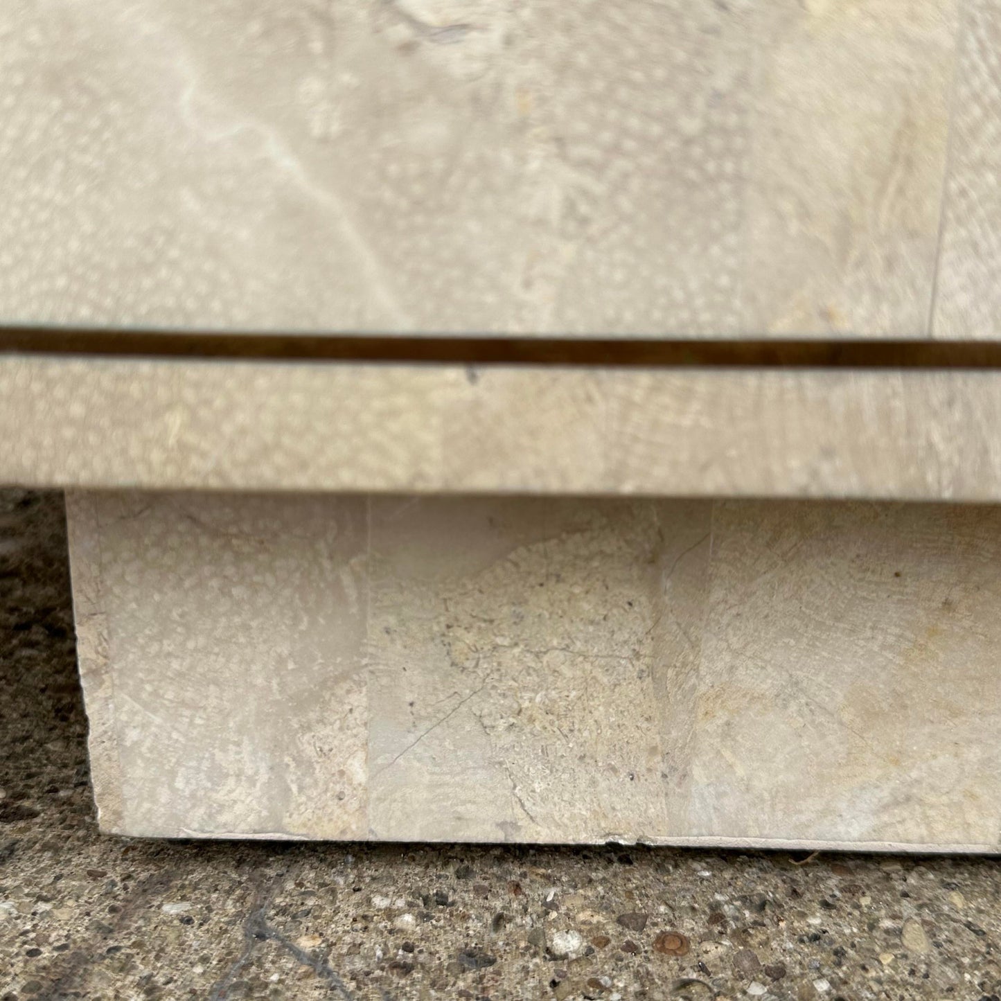 Maitland-Smith Tessellated Marble and Brass Petite Postmodern Credenza