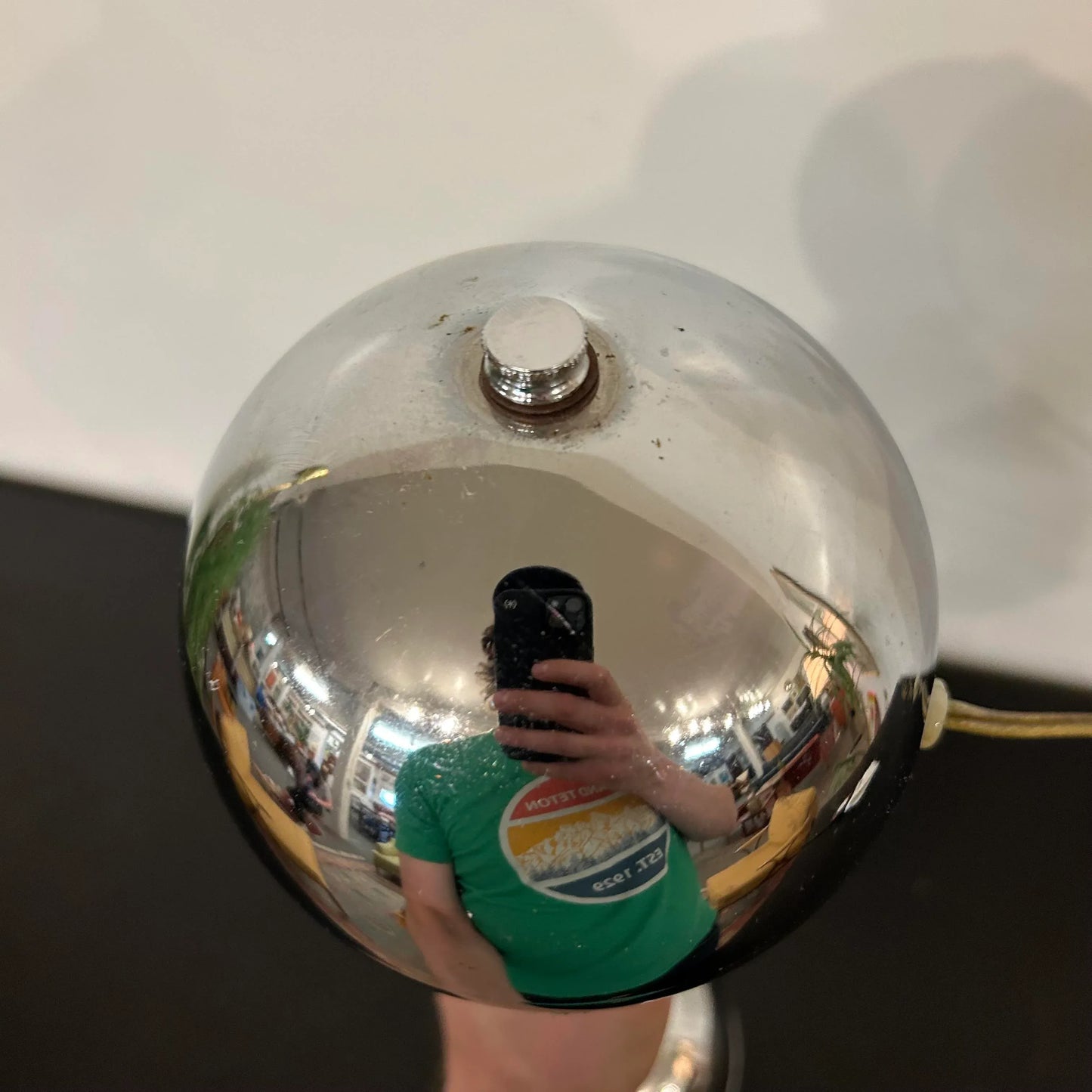 Chrome and Lucite Barbell Table Lamp by George Kovacs