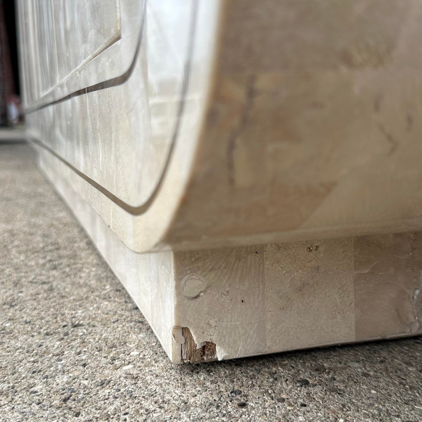 Maitland-Smith Tessellated Marble and Brass Petite Postmodern Credenza