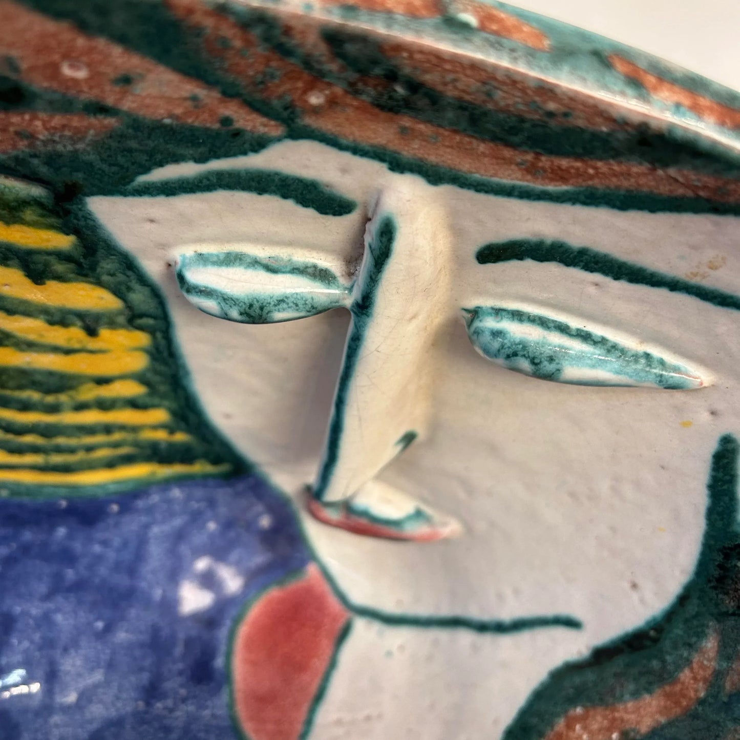 Large Ceramic Bowl Titled “Portrait Bowl” Signed by Andrea Gill