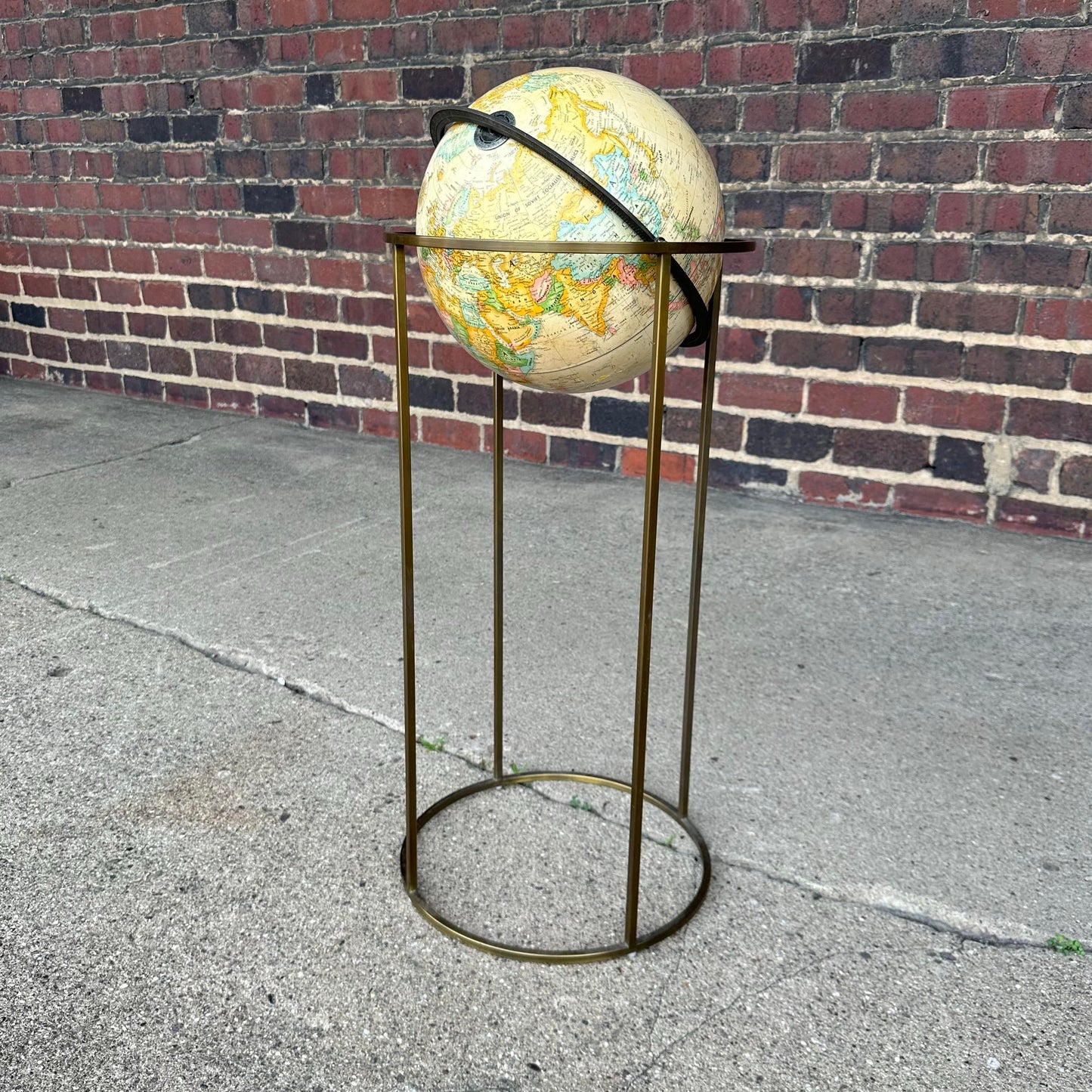 Paul McCobb Style Globe on Brass Stand