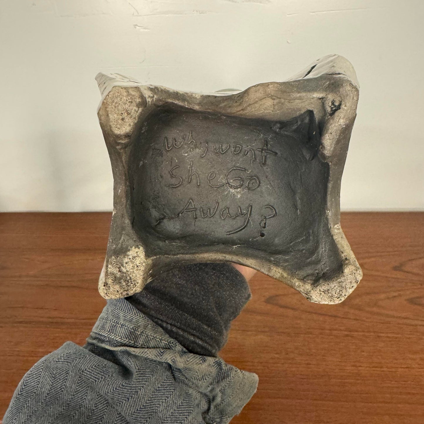 Tall Organic Shaped Ceramic Vase “Why Won’t She Go Away?”