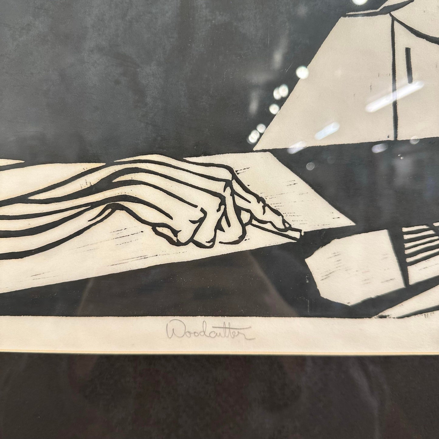 James Mateer Relief Wood Cut Print "Wood Cutter" 7/25