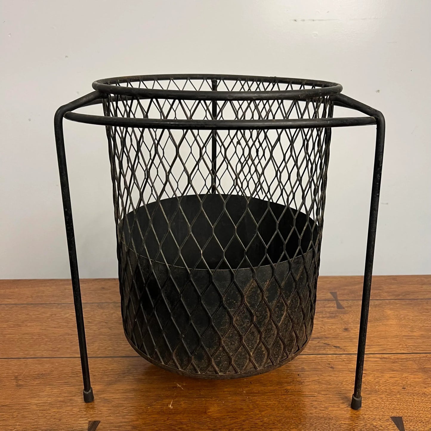 Maurice Duchin Mid Century Modern Iron Wastebasket