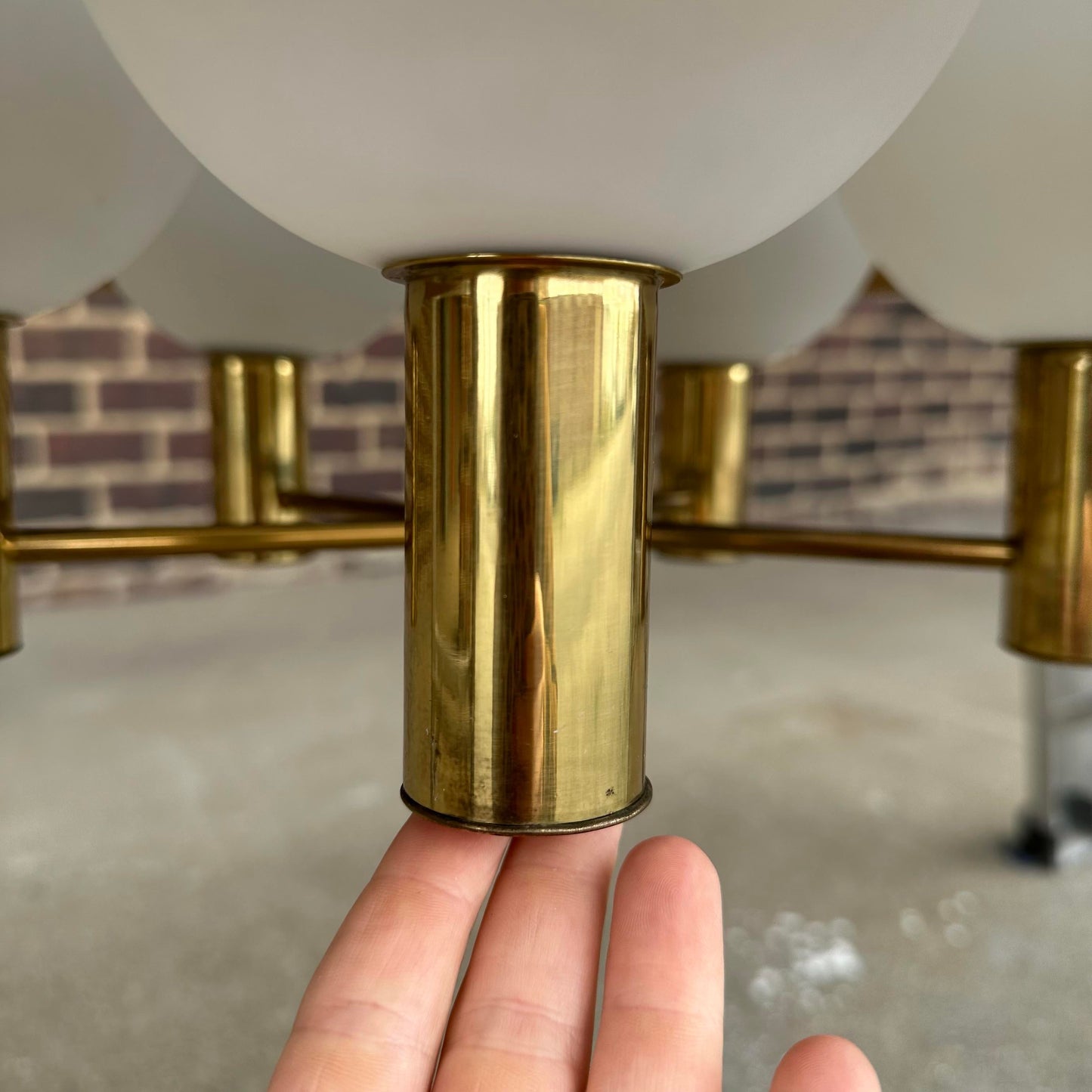 Mid Century Modern Chandelier Hanging Lamp by Gerald Thurston for Lightolier 1