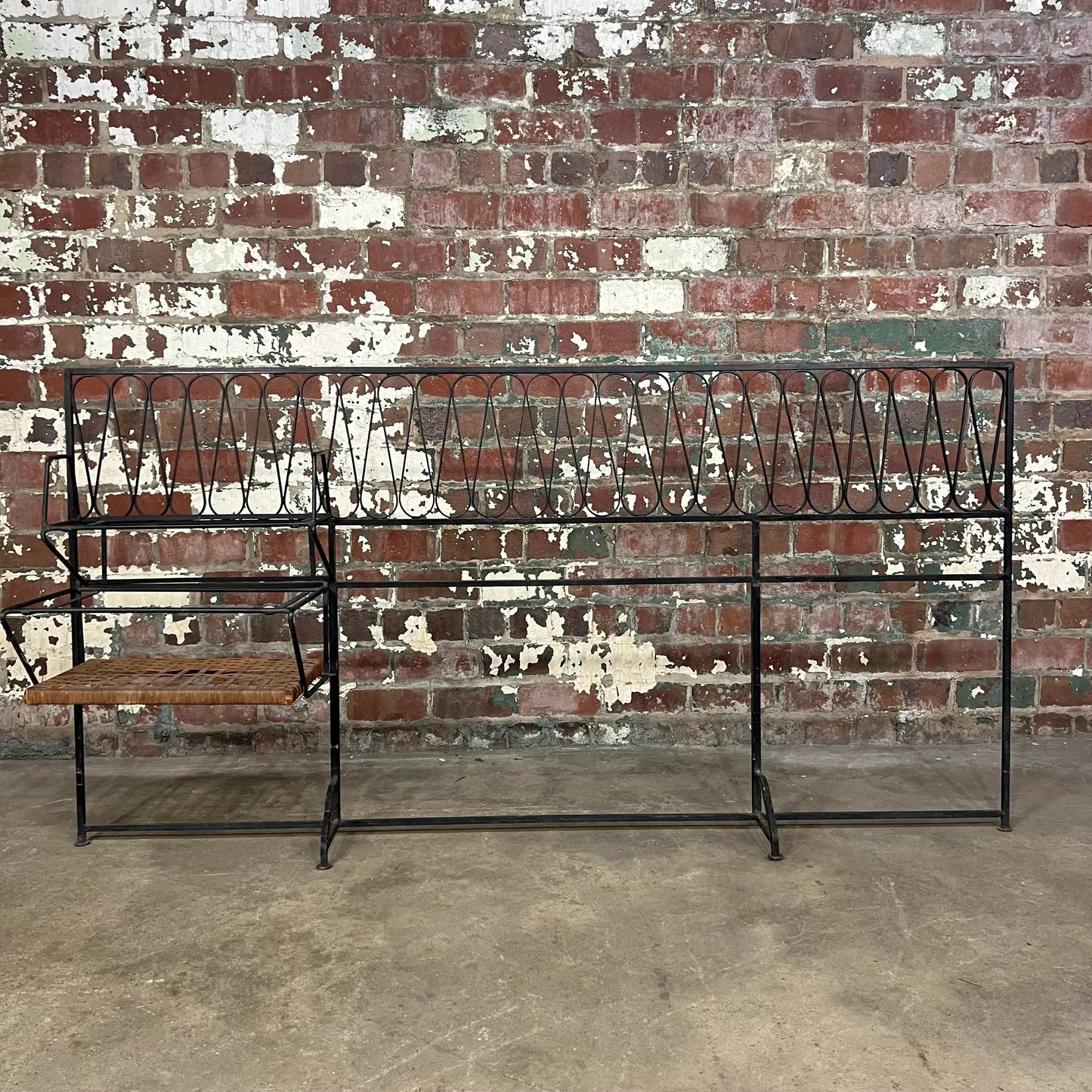 Maurizio Tempestini for Salterini Iron Headboard With Shelves.