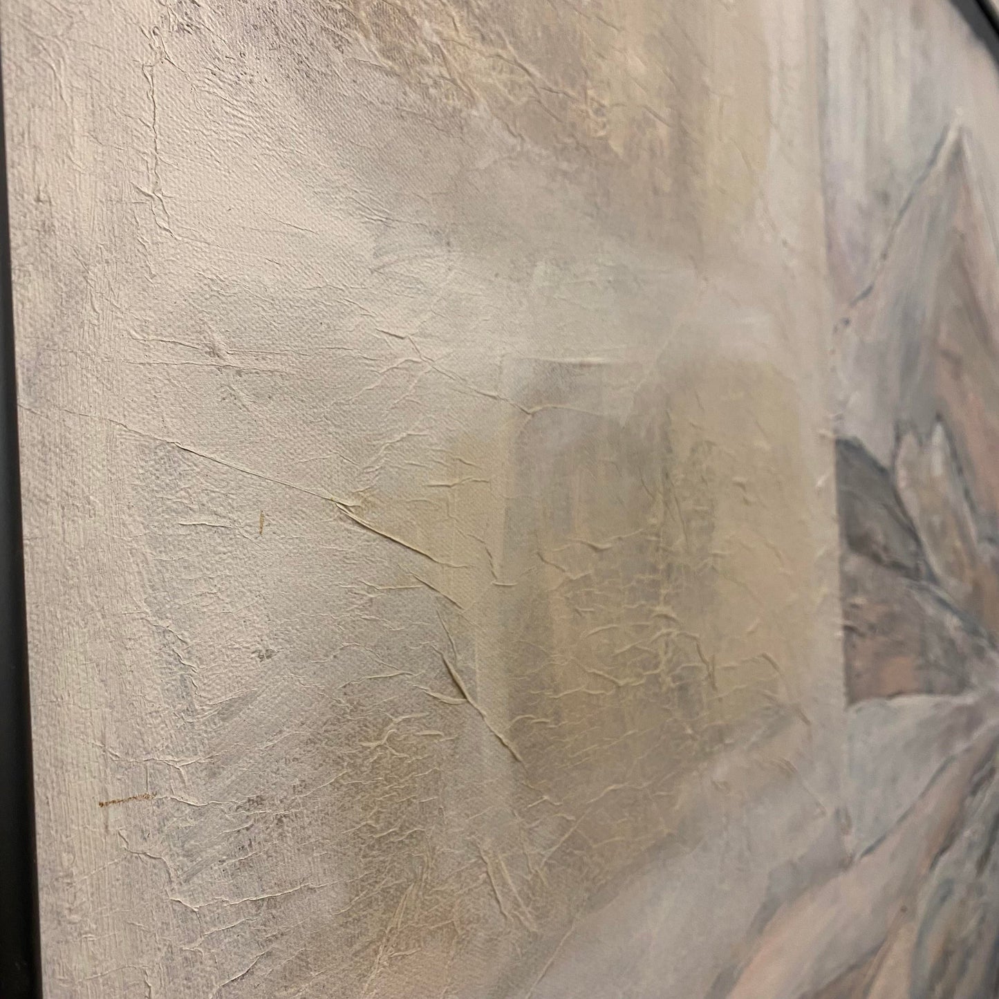 Late 20th Century Postmodern Mountain Landscape Mixed-Media Painting by Ina Takashima, Framed