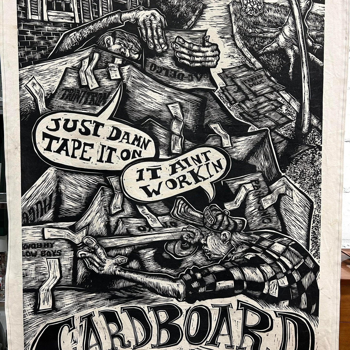 Barn Stormers David Ellis “We Built a Big-Ass Cardboard Goat” Giant Block Print