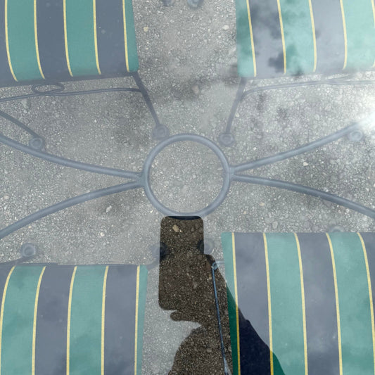 Massive Salterini Wrought Iron Glass Patio Dining Set