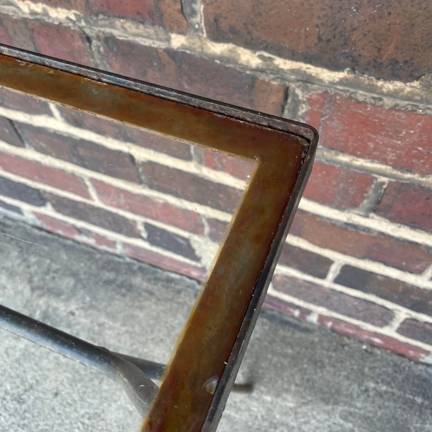 Mid 20th Century Milo Baughman for Pacific Iron Works Glass and Iron Table Square