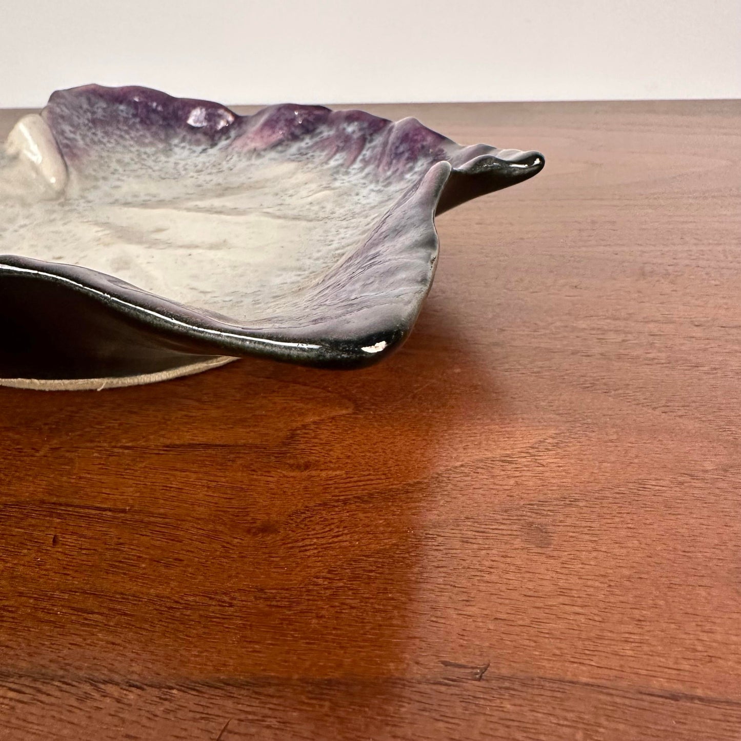 Leaf Shaped Dish in Glazed Stonewar by Pol Chambost, France, 1940s