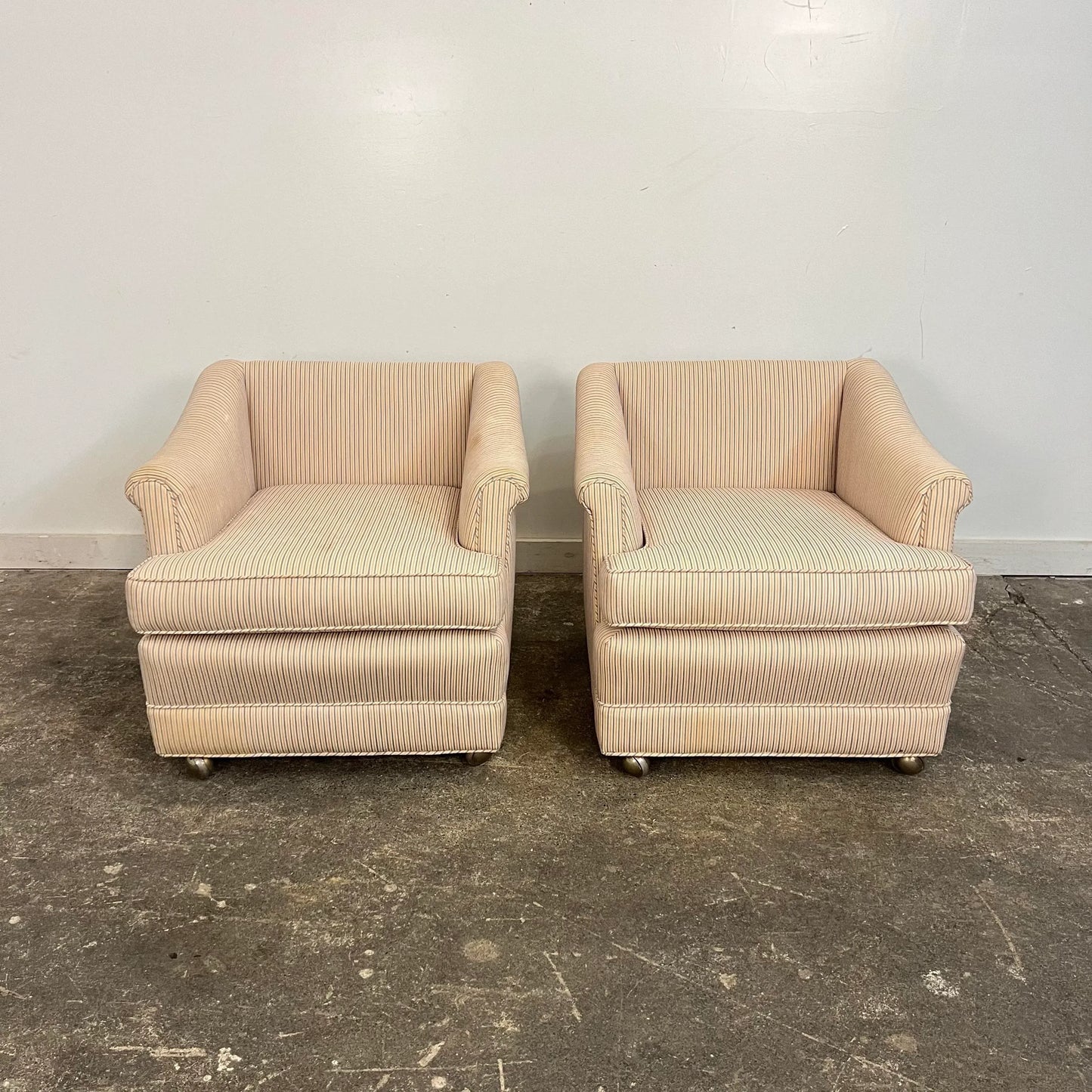 Pair of Dunbar Style Chairs on Casters