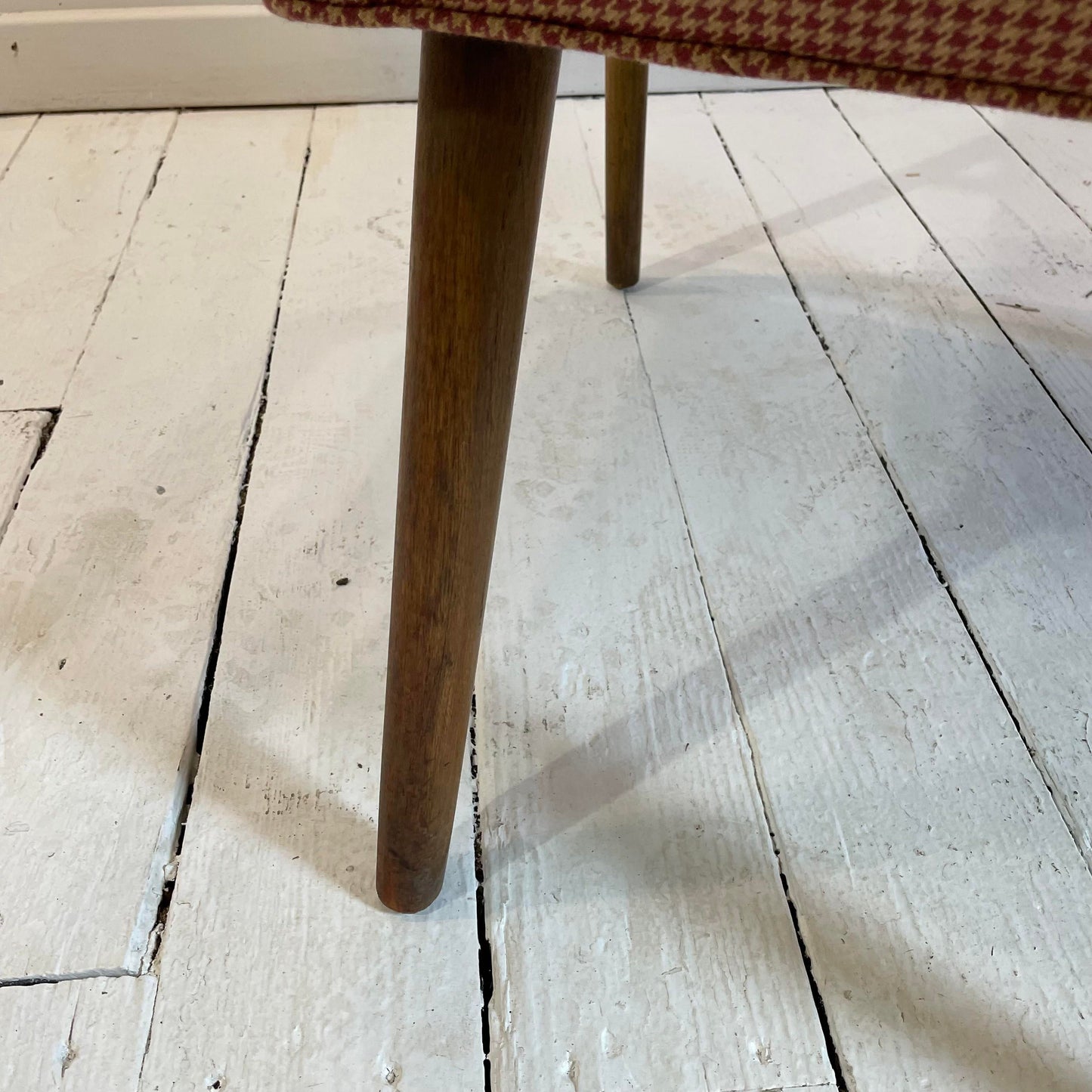 Mid 20th Century Red Checked Fabric Chair