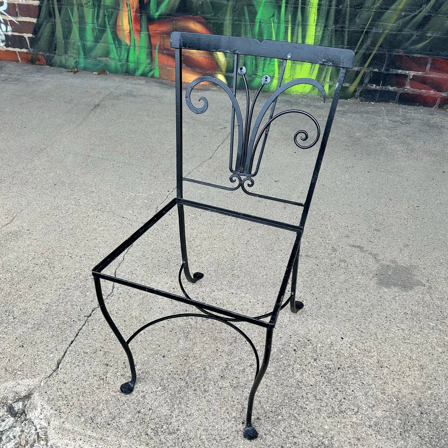 Mid 20th Century Salterini Abstract Floral Outdoor Dining Chair, Attributed
