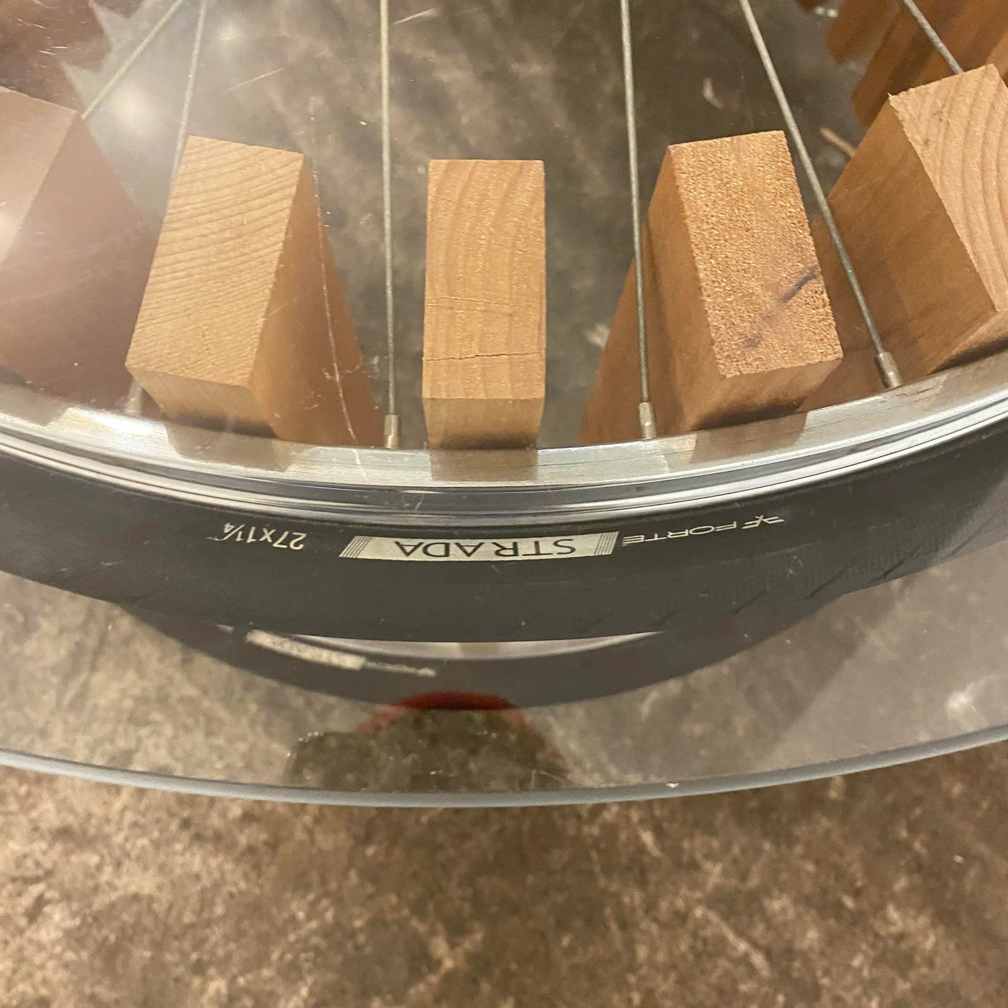 Studio Made Round Bicycle Wheel Table by K. Griesen