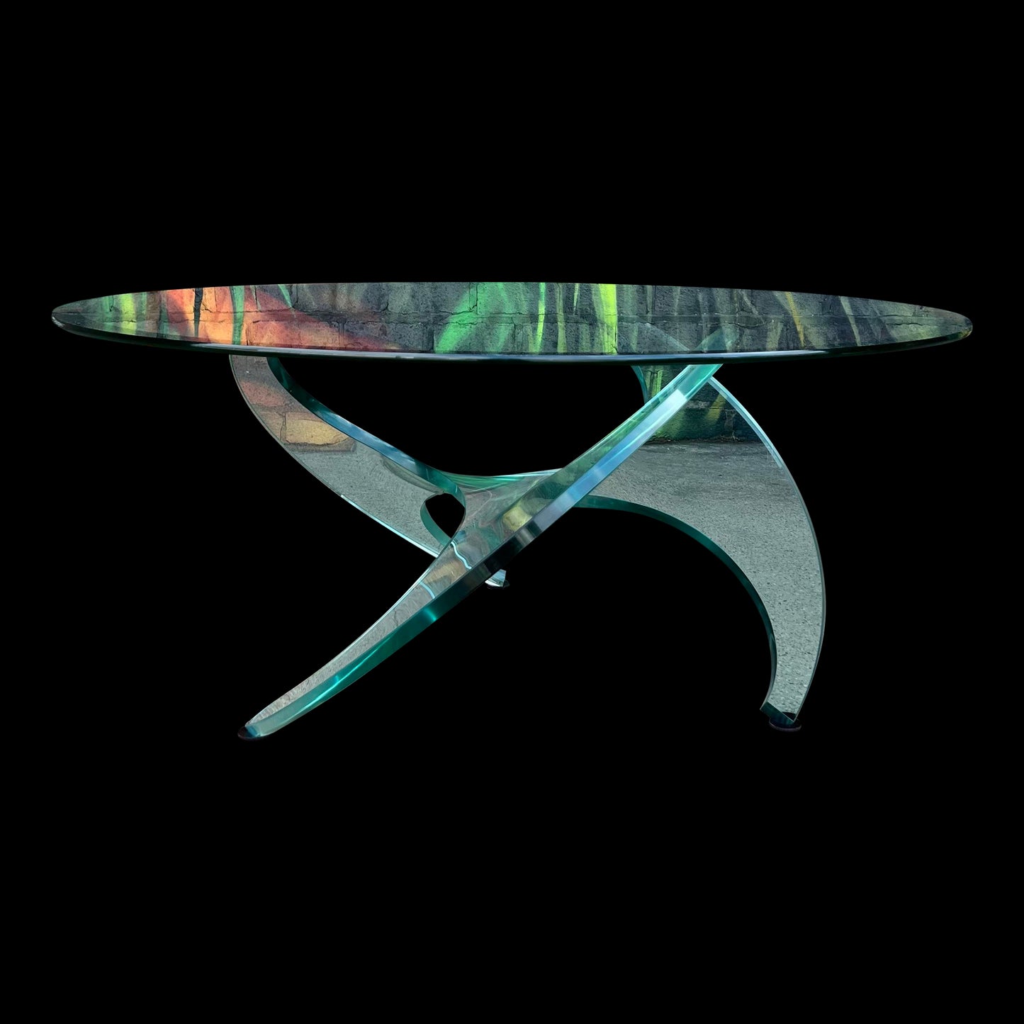 Knut Hesterburg Rare Glass Propeller Coffee Table