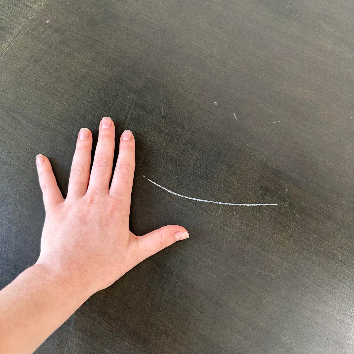 Baker Dining Table 3 Leaves Has a Dark Stain With a Hint of Green
