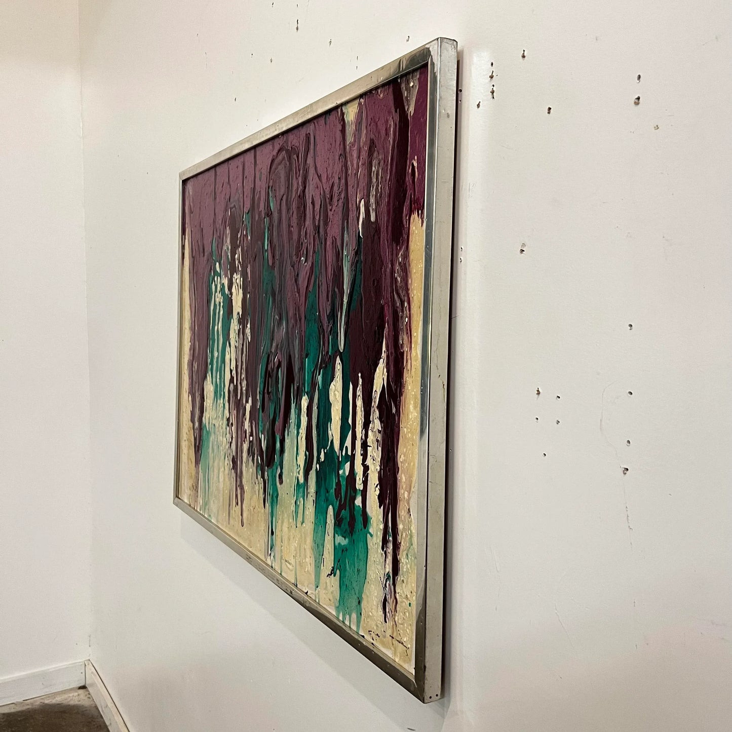 Purple and Green Abstract Painting Late Century