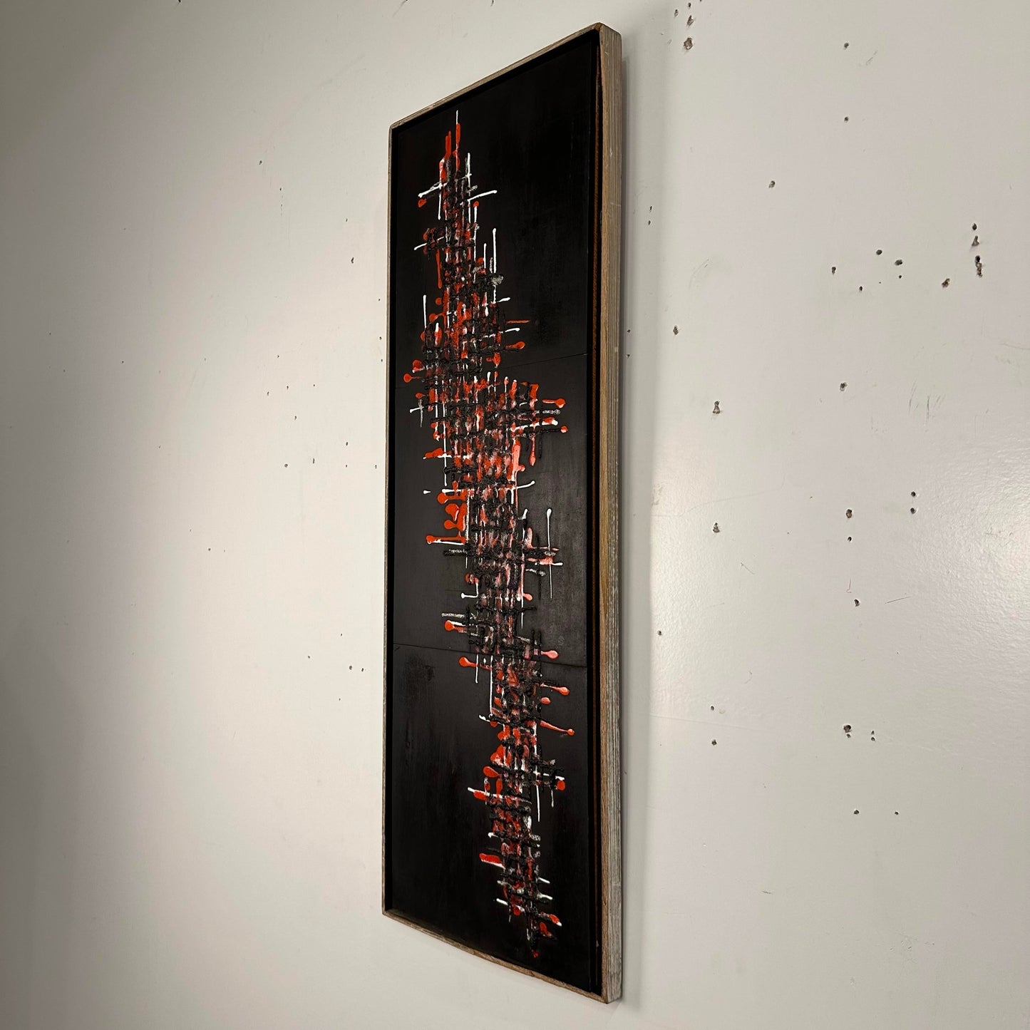 Mid Century Modern Abstract Brutalist Glaze on Slate Tile