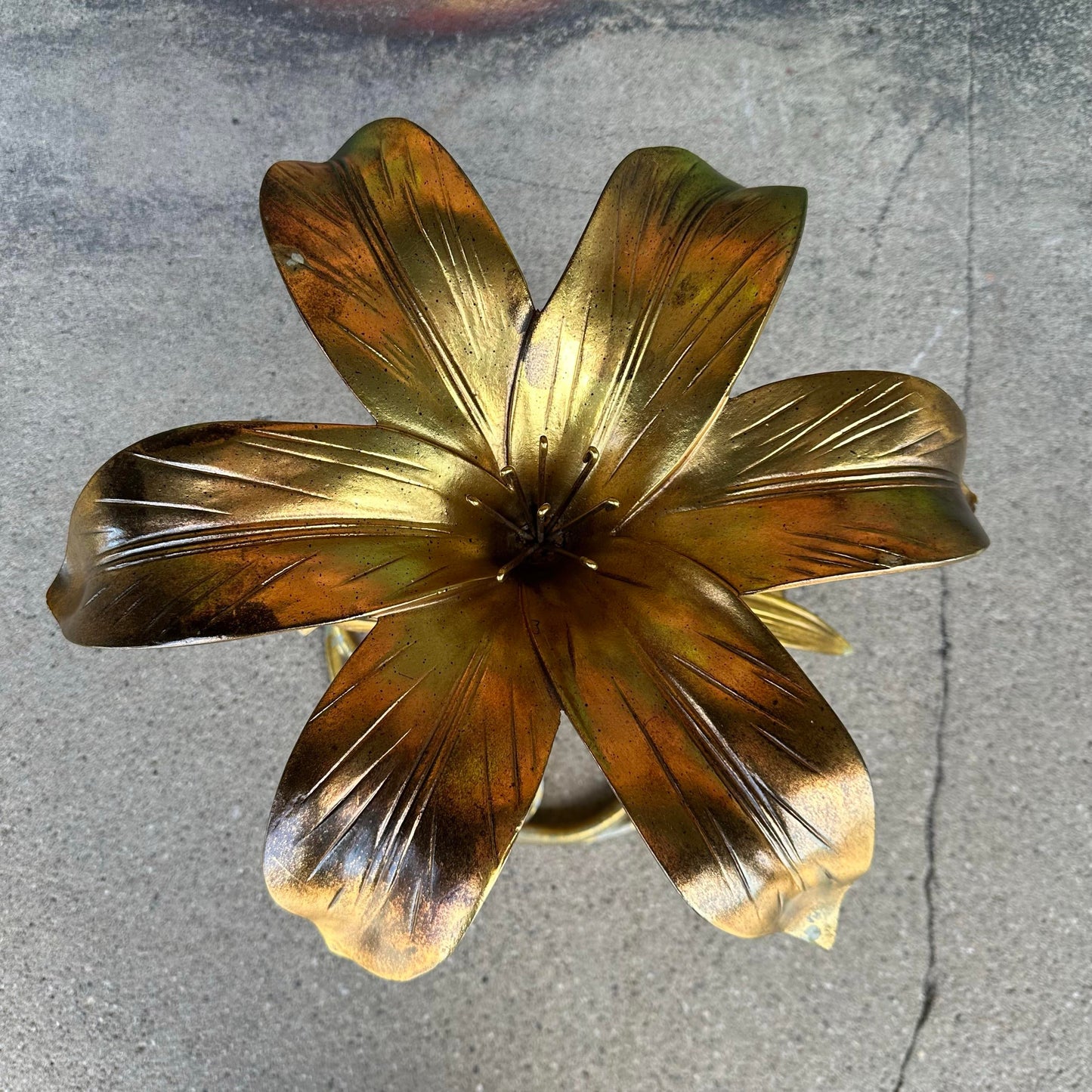 Mid Century Modern Drexel "Arthur Court" Lily Gilded Cast Aluminum Side Table