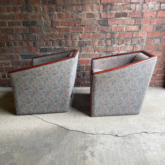 1990s Vintage Gunlocke Club Chairs - a Pair