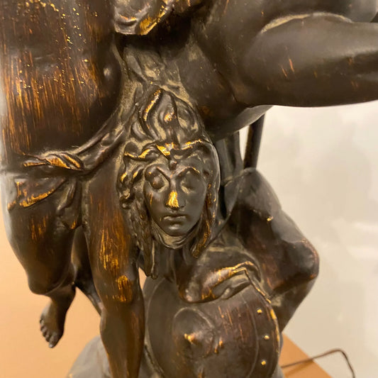 Emile Picault Bronze Sculpted Pegasus Lamp