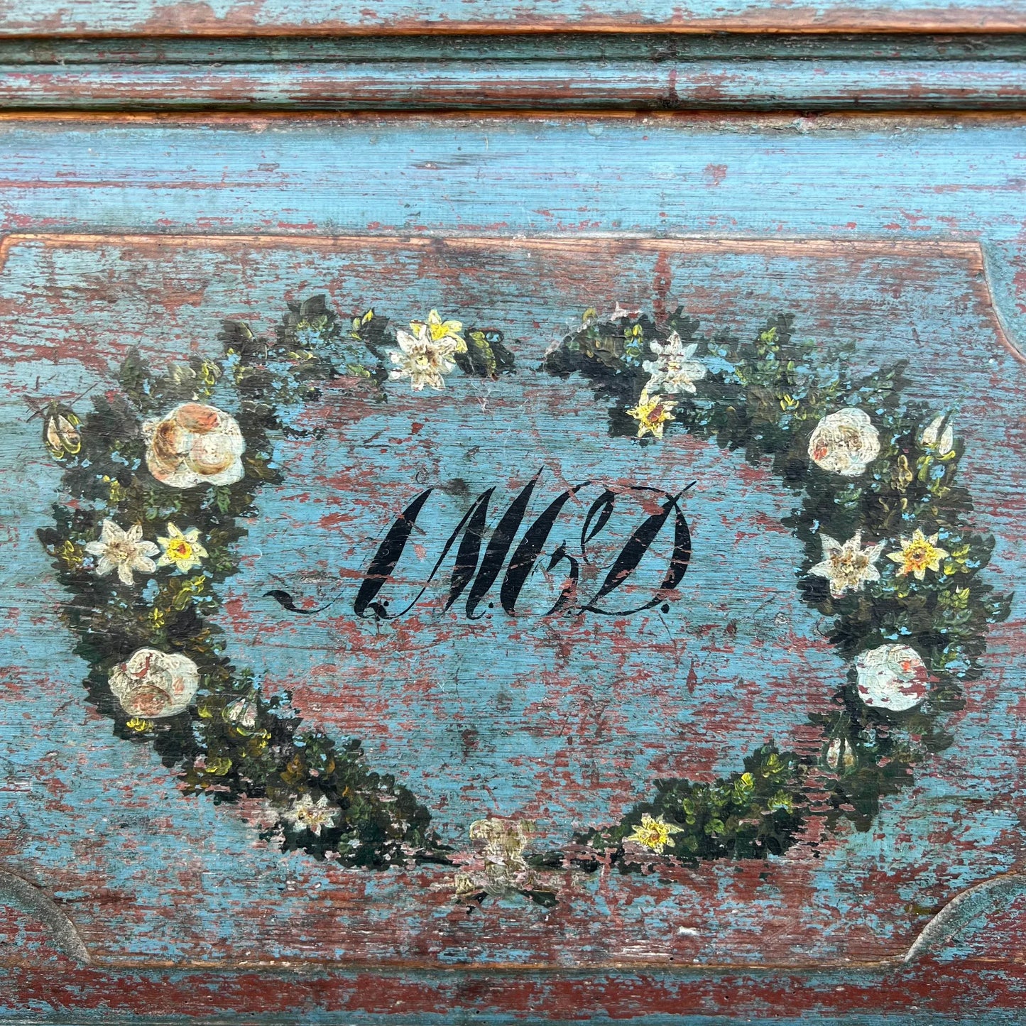 Antique Wooden Chest From 1837