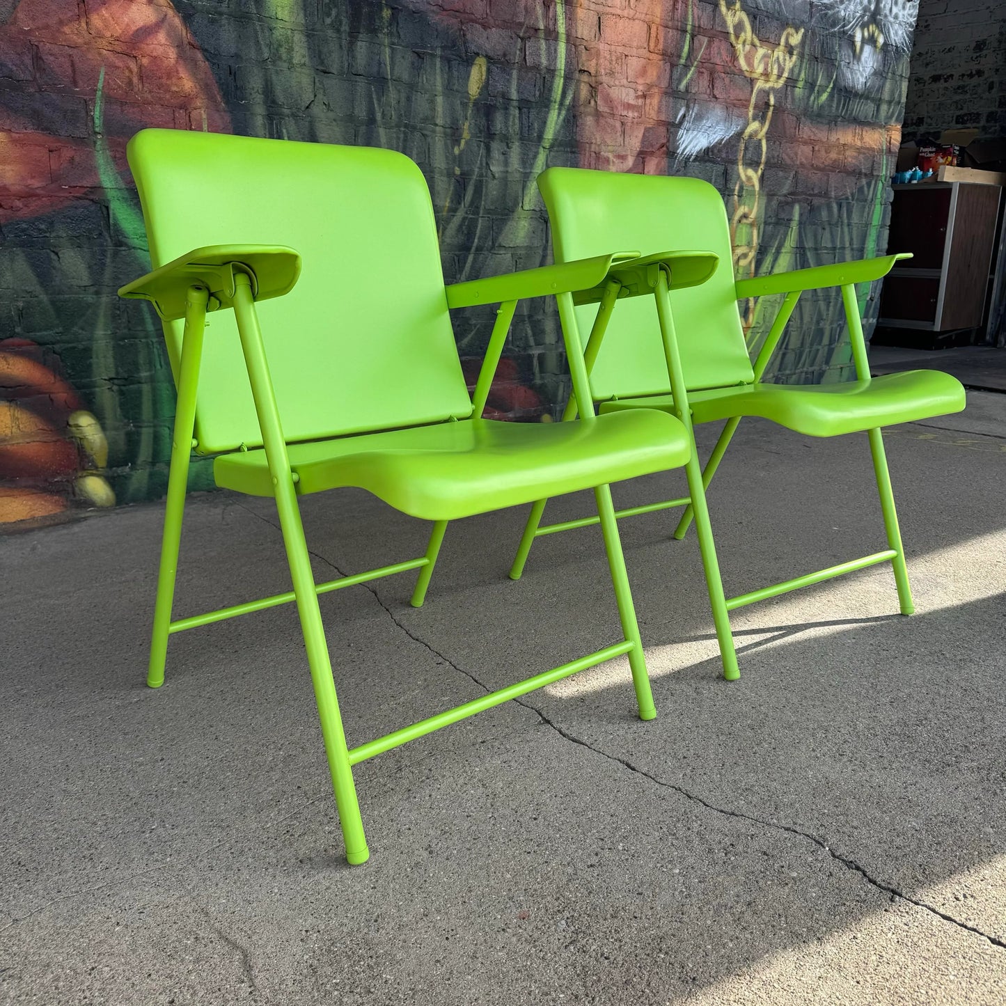 Mid 20th Century Russel Wright Folding Outdoor Chairs, Attributed - Set of 2