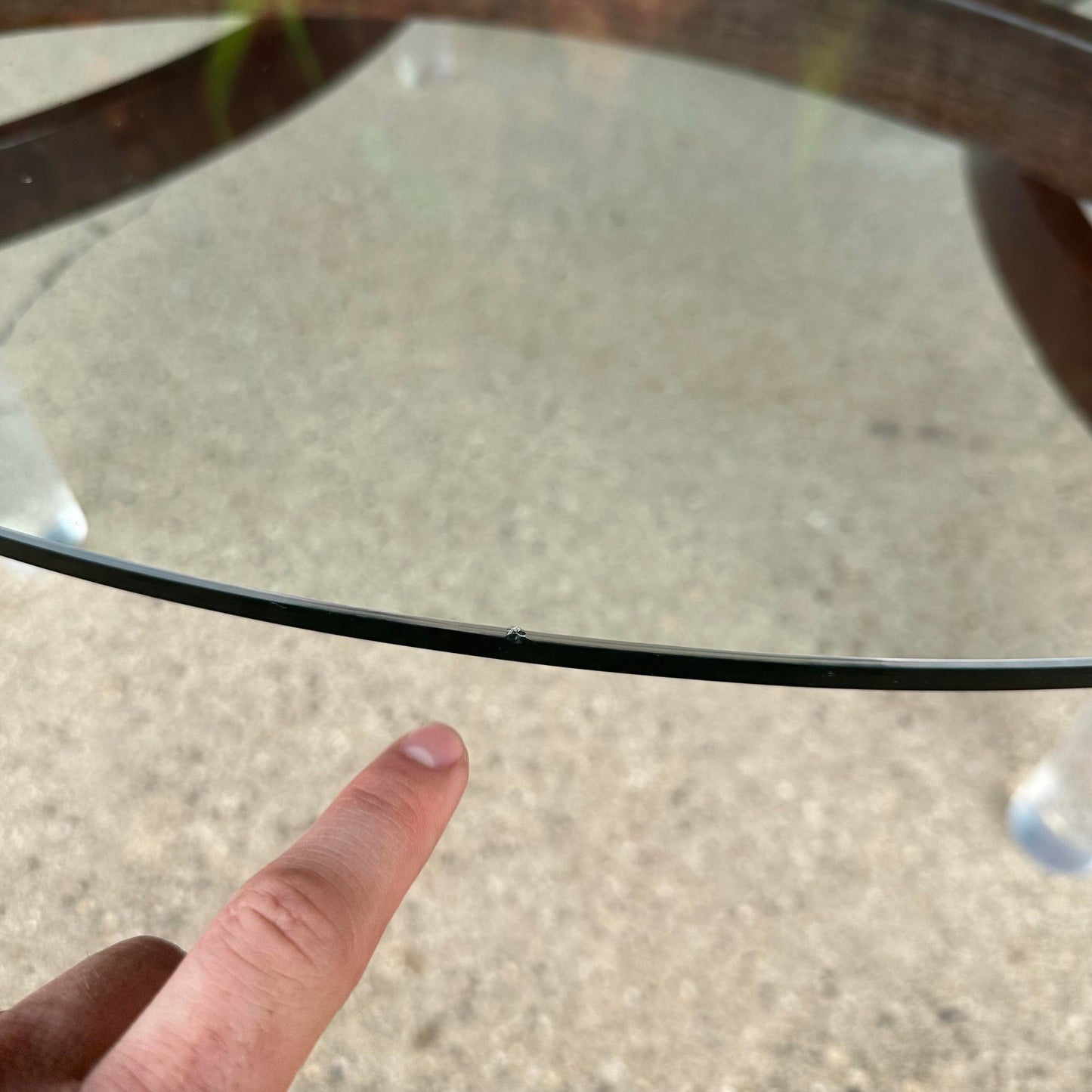 Lucite Glass and Bentwood Round Coffee Table