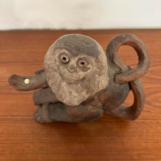 Dane Burr Monkey With Pearl Ceramic Sculpture