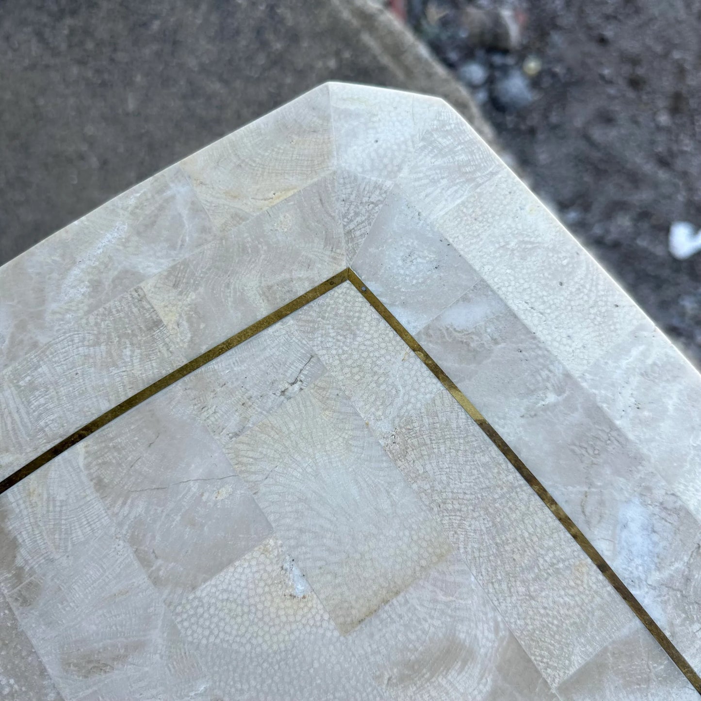 Maitland-Smith Tessellated Marble Console Table