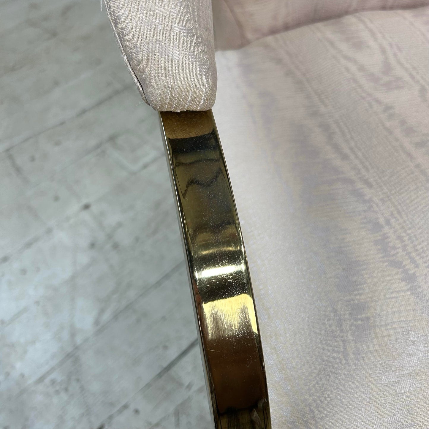 Pair of Carson’s Art Deco Hollywood Regency Brass Arm Cantilever Chairs