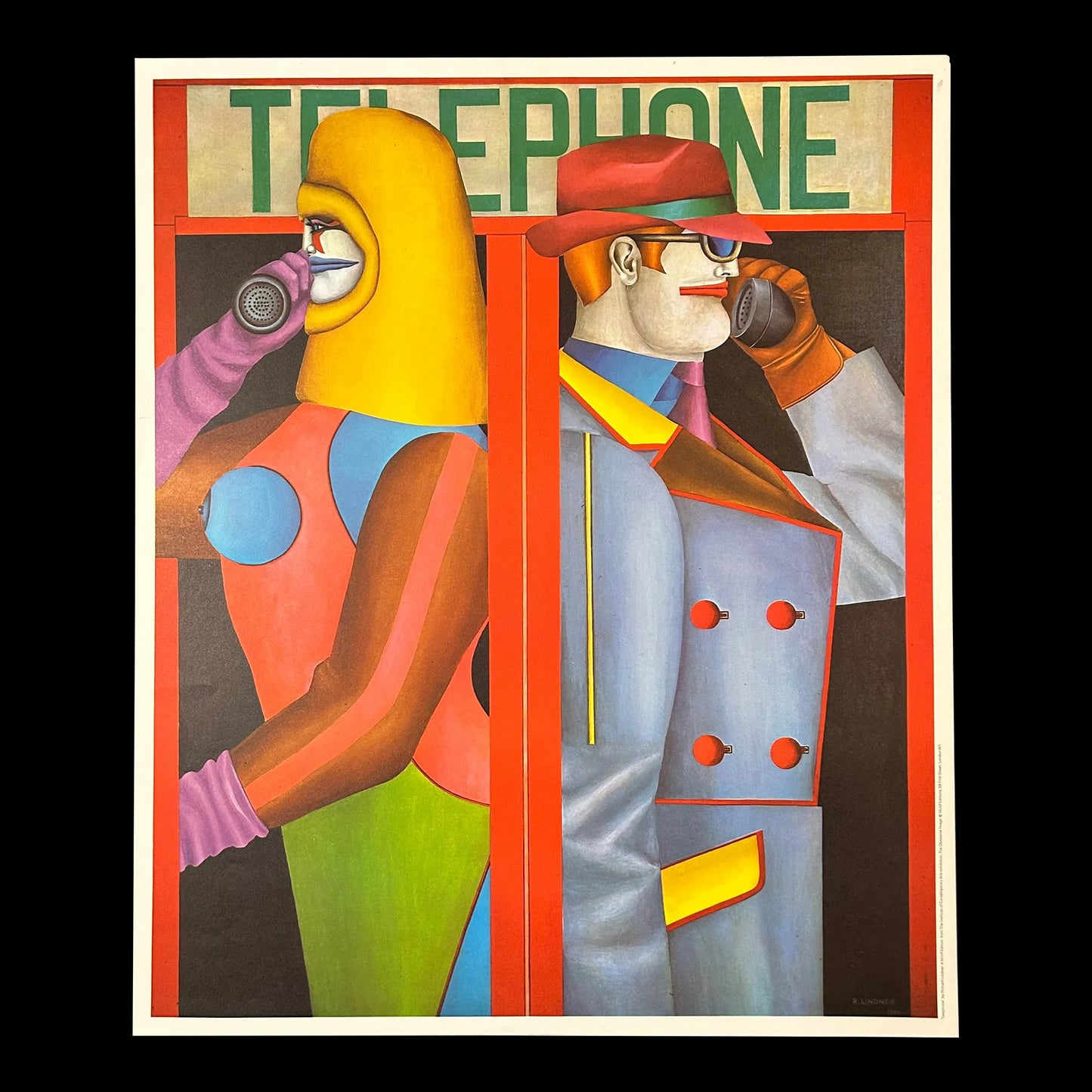 Richard Lindner “Telephone” 1980 Exhibition Lithograph Poster