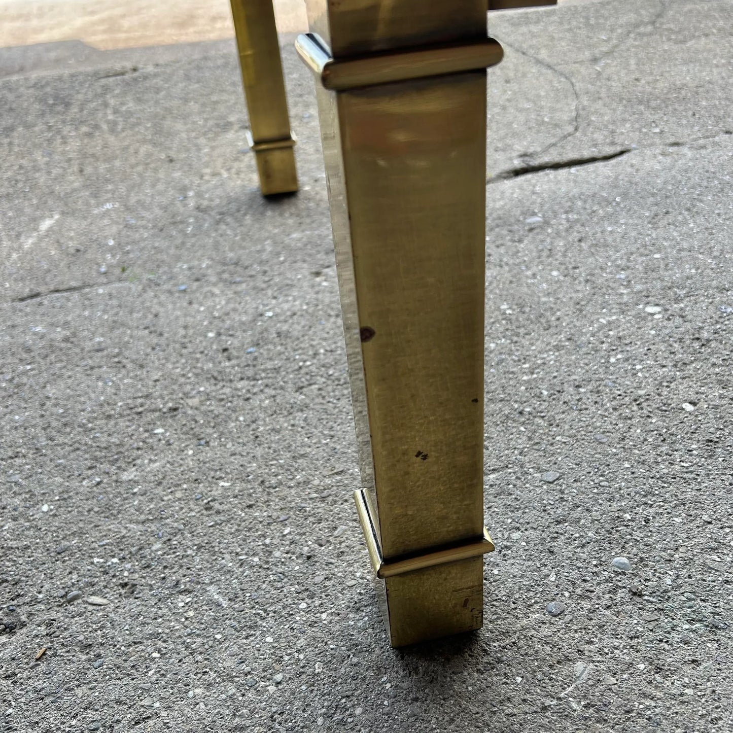 Mastercraft Brass and Glass Greek Key Coffee Table 2 of 2