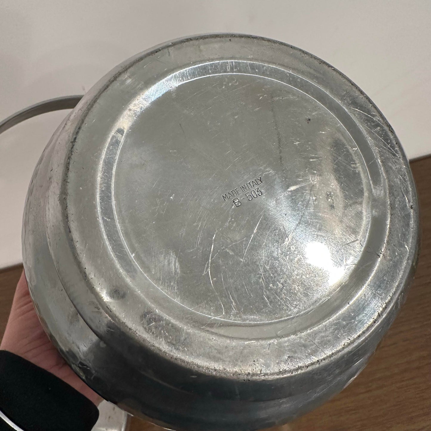 Mid-Century Modern Italian Hammered Aluminum Ice Bucket
