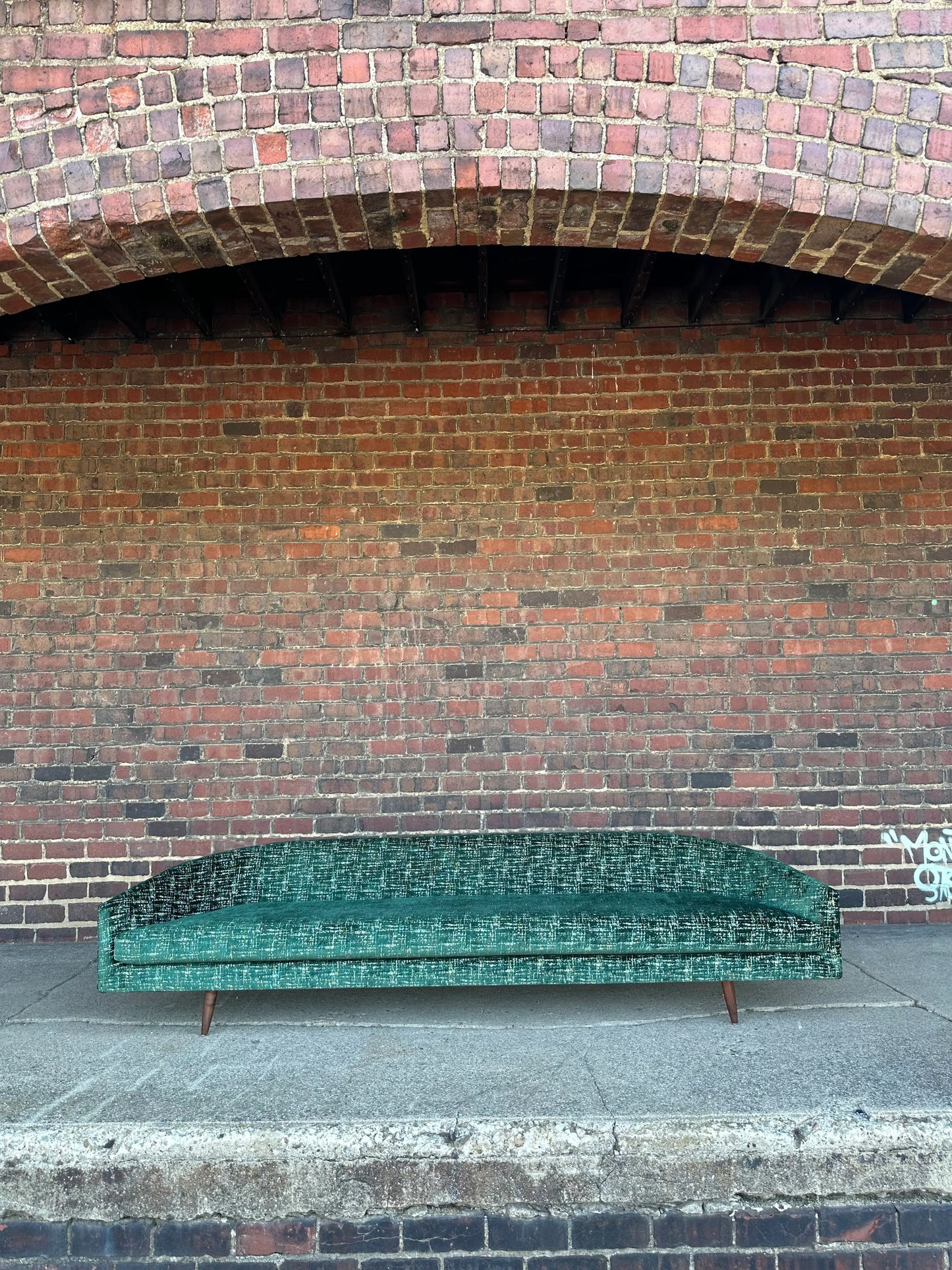 Adrian Pearsall Cloud Sofa Craft Associates Recovered in a Emerald Multi Dimensional Color Velvet.