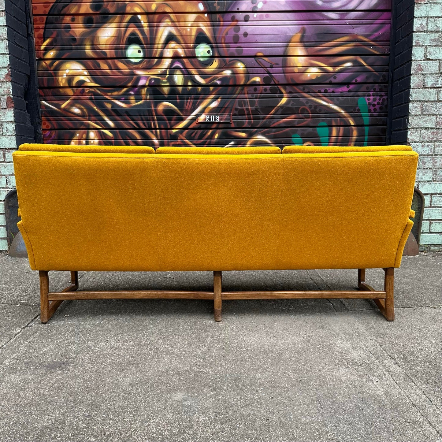 Mid 20th Century Pearsall-Style Sofa With Walnut Base