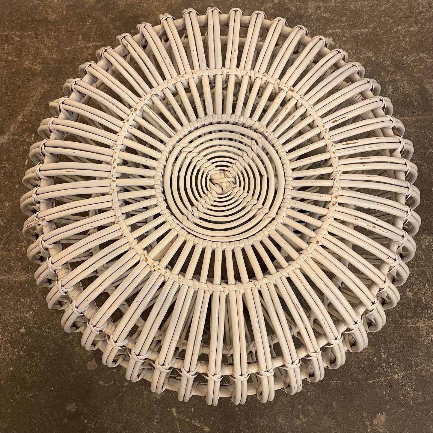 Mid Century Modern Franco Albini Rattan Pouf Ottoman