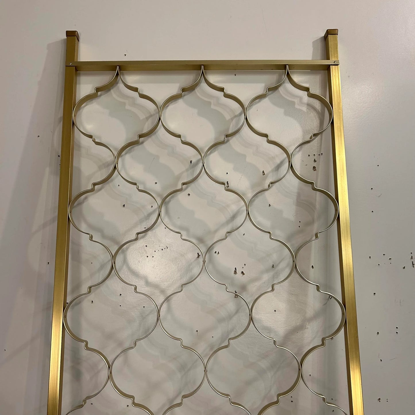 Mid Century Modern Brass Tension Rod Room Divider Gold Aluminum