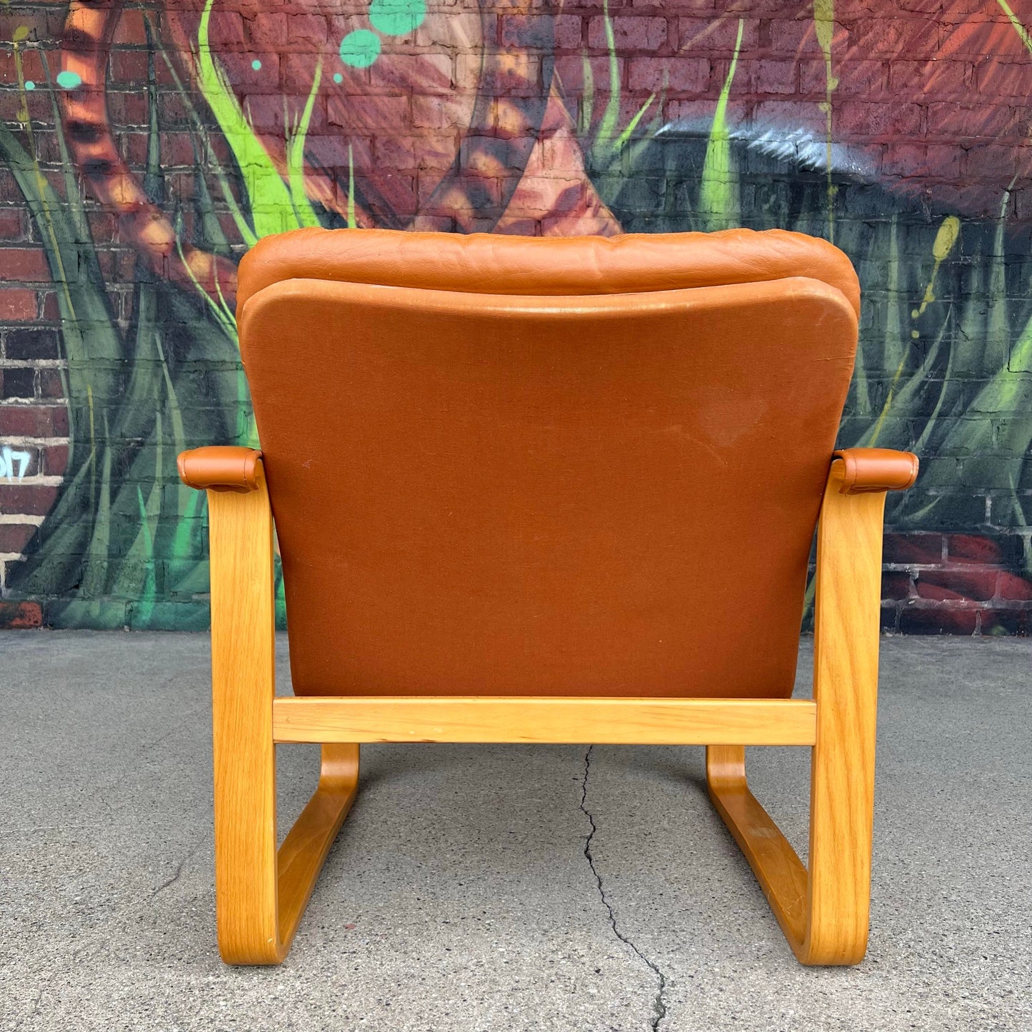 Mid Century Leather Lounge Chair Oy Bj Dahlqvist Ab Finland for B. D. Furniture