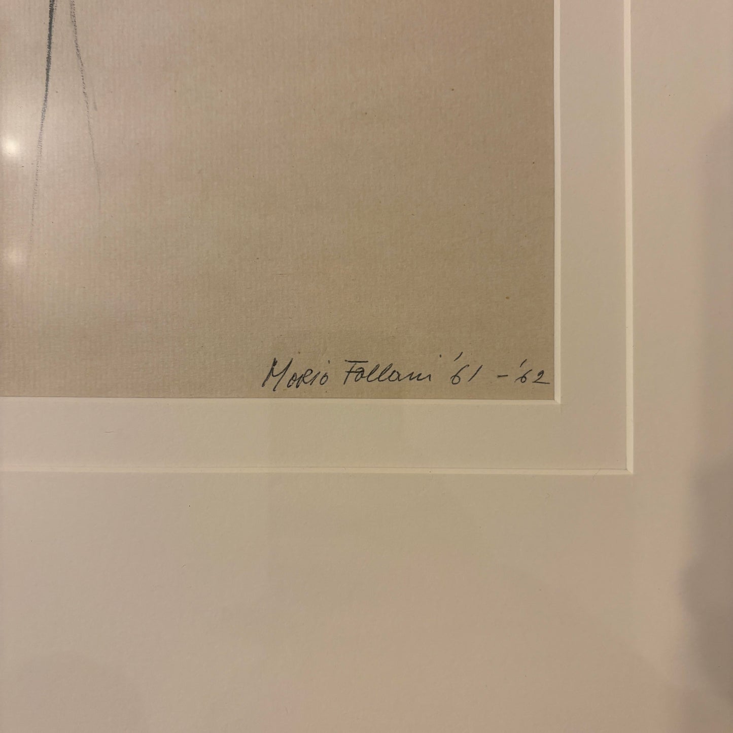 Mario Fallani “Study of Seated Woman” Pencil Drawing