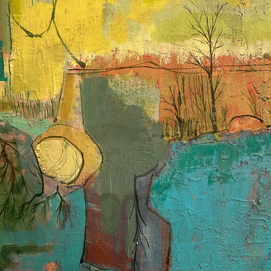 Abstract Landscape Painting Singed
