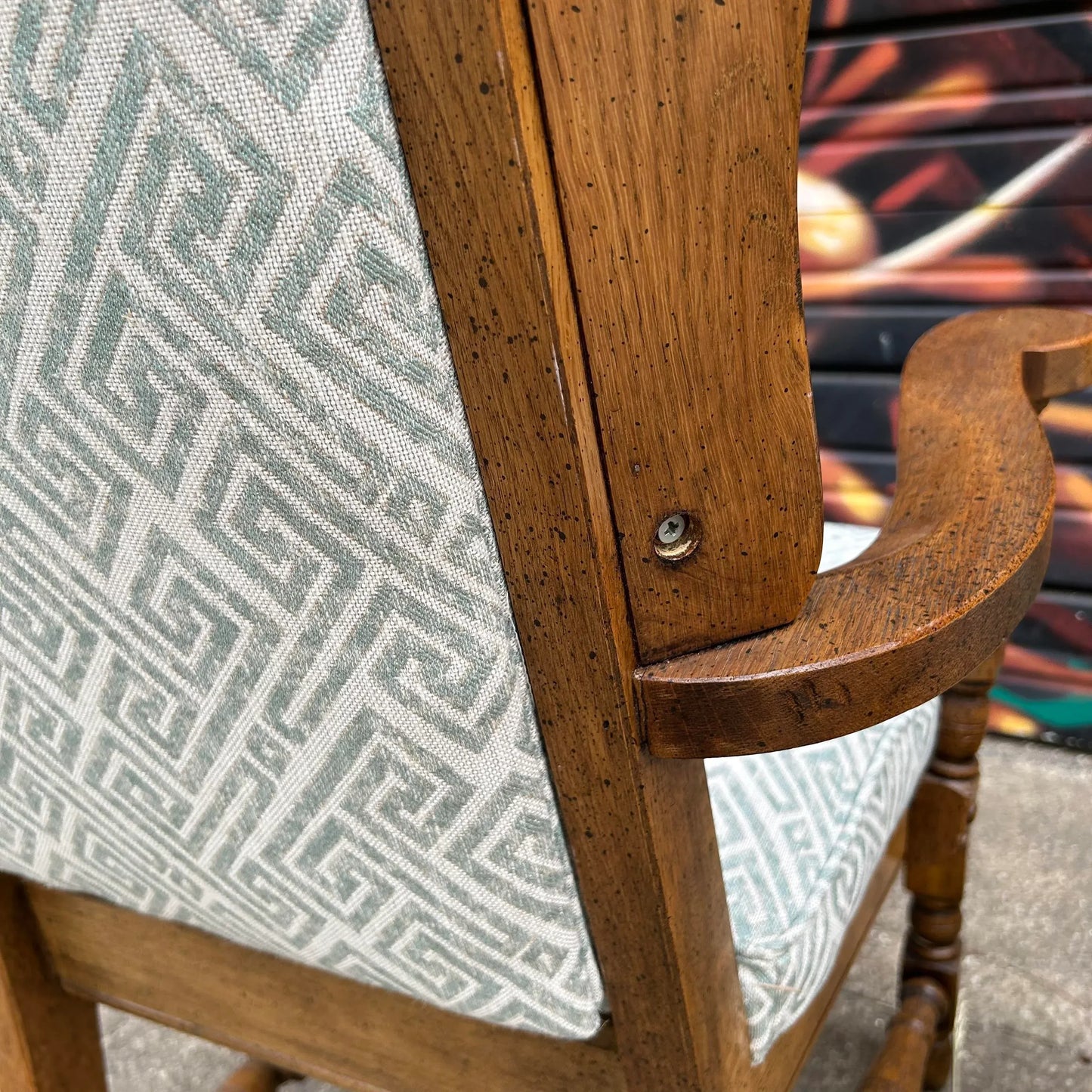 Pair of Classic Antique Wing Style Arm Chairs Recovered