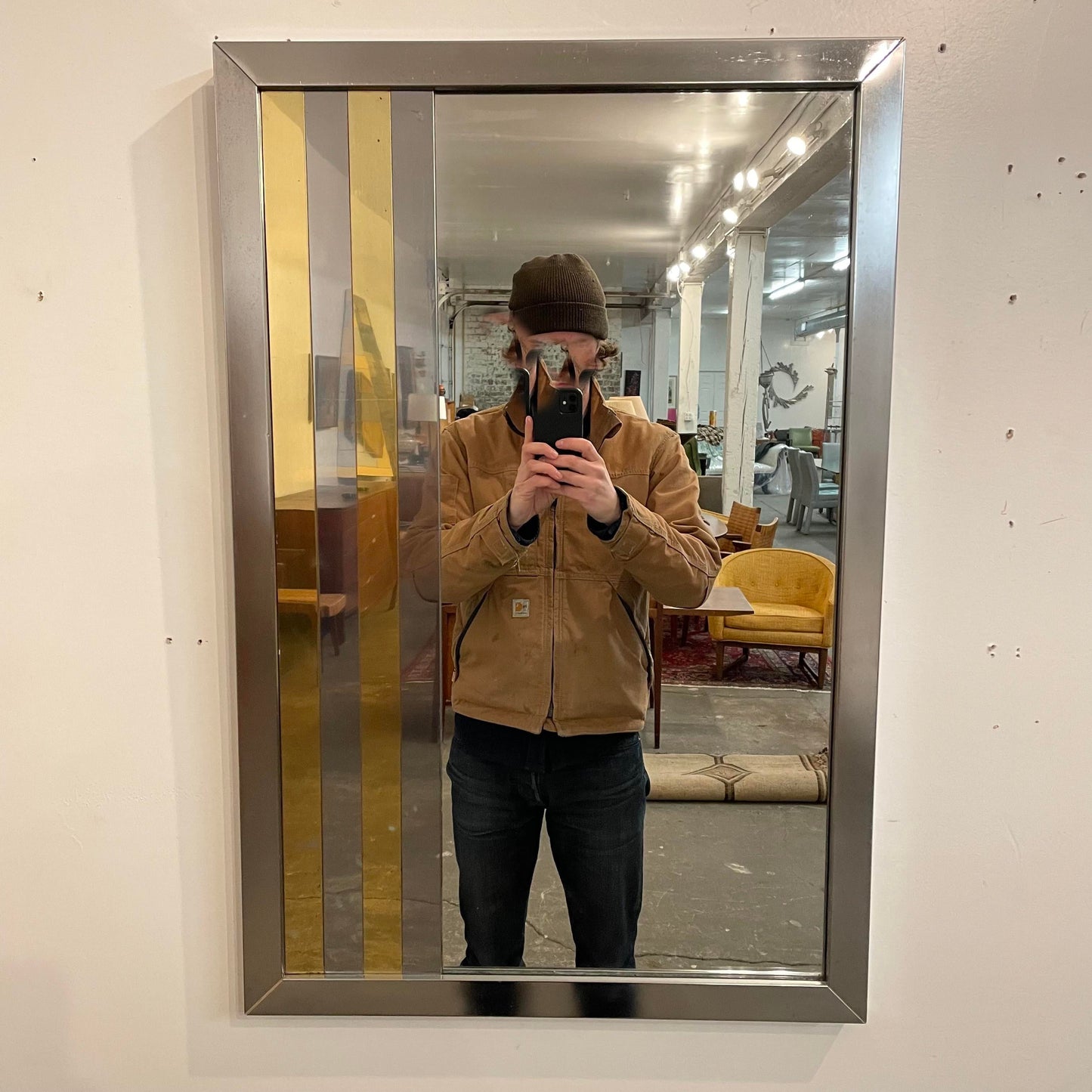 Paul Evans Style Mid Century Modern Mirror