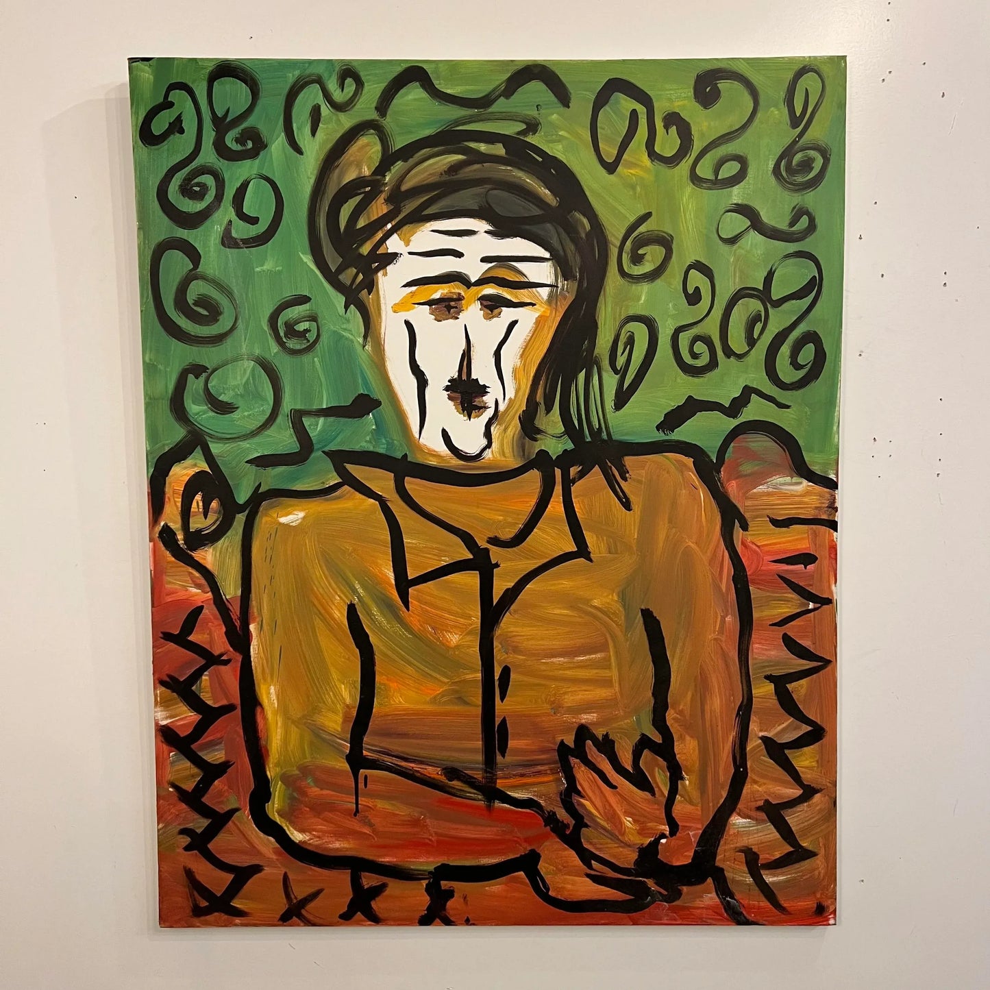 Large Abstract Portrait Acrylic Painting Mattis Feels