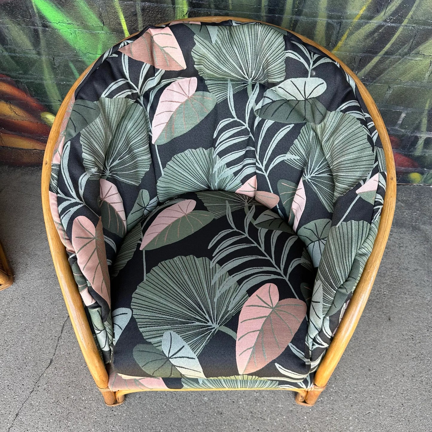 Pair of Gabriella Crespi Pencil Reed Chairs by Comfort Designs Reupholstered