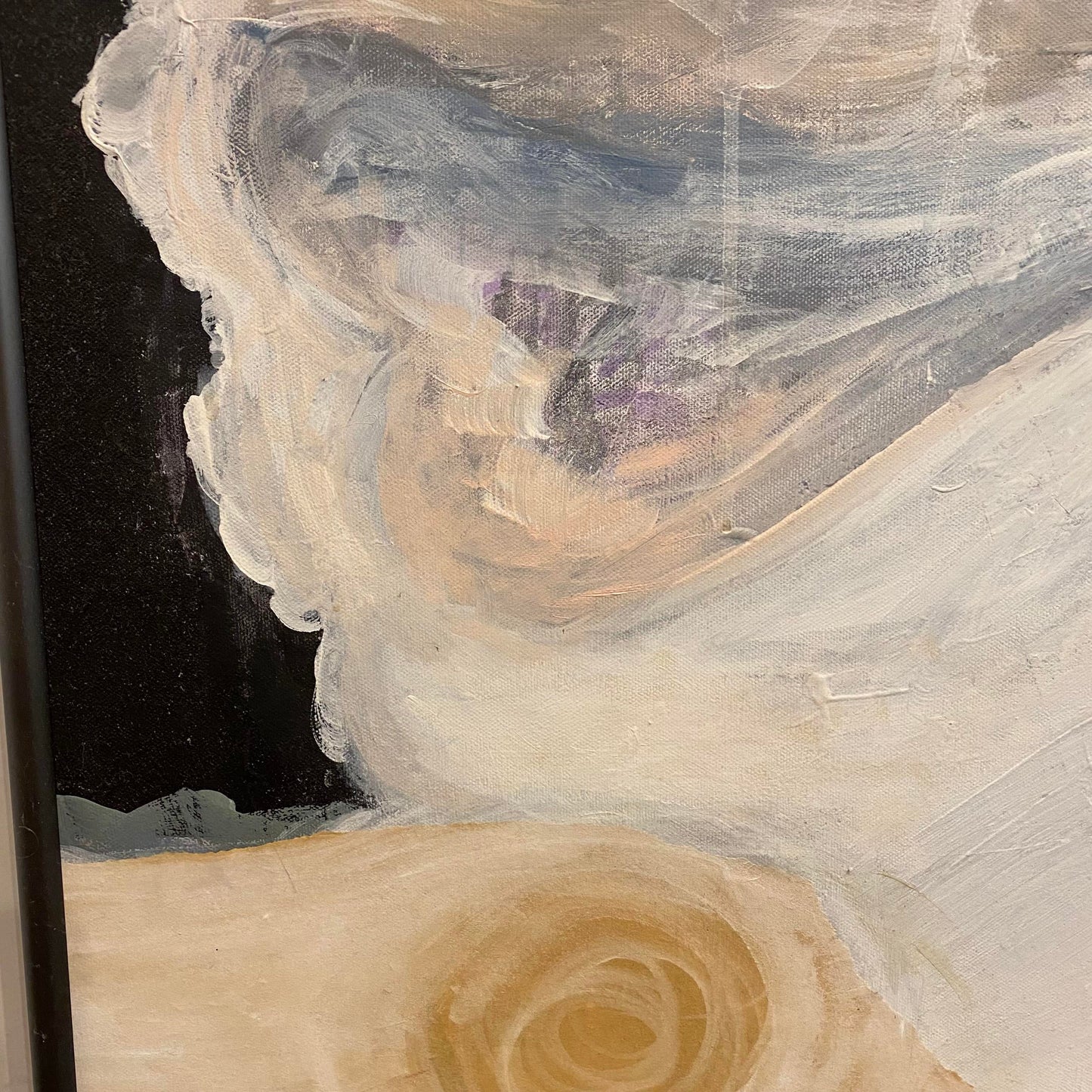 Late 20th Century Postmodern Mountain Landscape Mixed-Media Painting by Ina Takashima, Framed