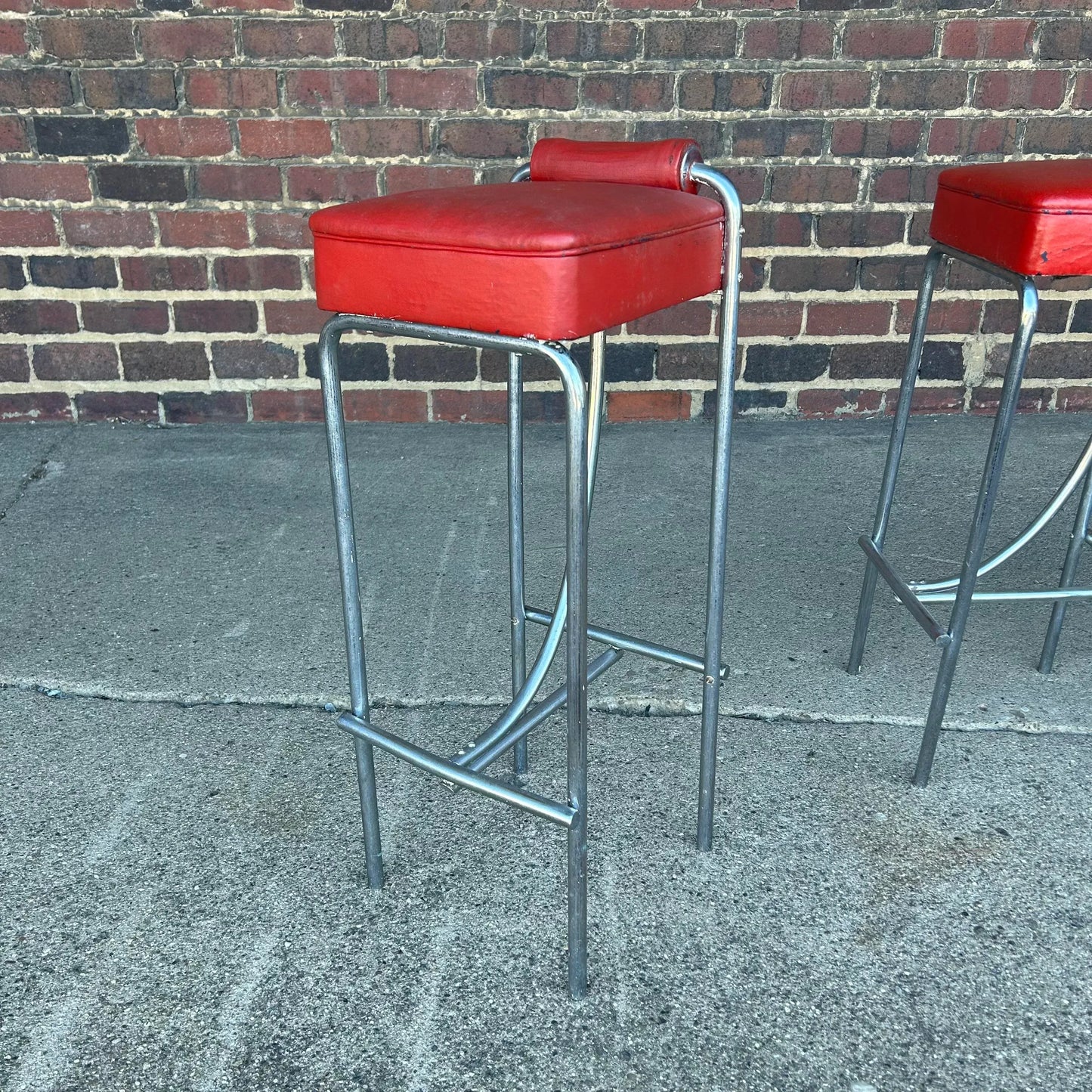 Set of 4 Art Deco Machine Age Bar Stools From Empire State Building